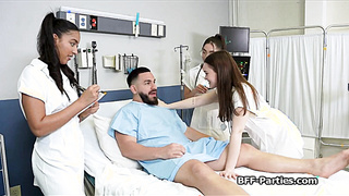 Sexy medics running extra tests on hard cock