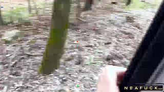 Husband Drives Car while Wife Fucks