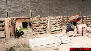 Joey humiliated with a tail plugging his butthole