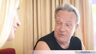 Blonde teen gets her tiny pussy fucked