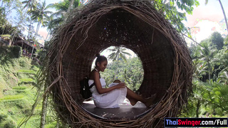 Big round ass Thai GF licked and fucked