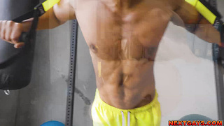 Theo Brady trains Tony Genius hole in the gym