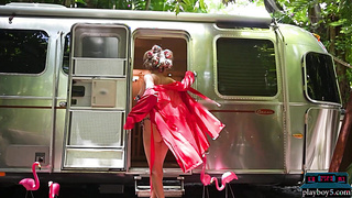 Trailer park blonde is hot and petite