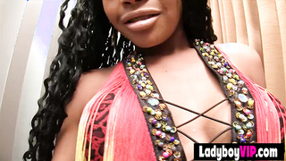 Ladyboy Sunny shows off then barebacked