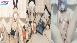 Em Nhật Bản Costume Play đeo Khẩu Trang Thủ Dâm Trước Cam