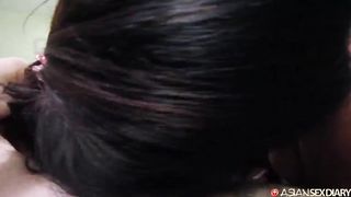 2 Chinese teenies take on one milky manmeat