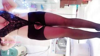 My Wifey has Xxl Hooters and Backside, Draining in Ebony Stocking