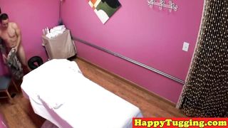 Japanese massagists draining customer in 3some