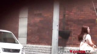 Asian amateurs filmed urinating in public by spycam