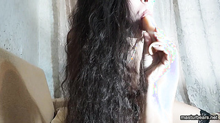 Toying and cumming with both holes open