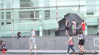 Slave double flogged in public outdoors