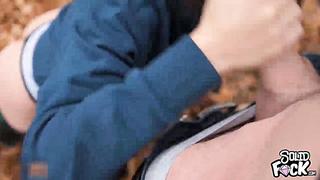 Stepsisters Quickie Risky Blowjob in National Park