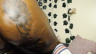 Big Black Booty Oiled Tatted
