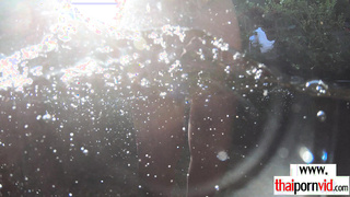 Amateur Thai teen masturbating in a pool