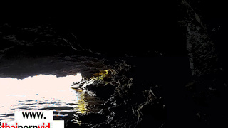 Nasty amateur Thai MILF fucked in a cave