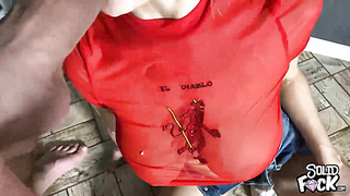 Rough Facefuck a Big Boobs Granny and Cu