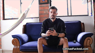 Fixing her bike and Latina pussy too