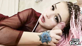 Blowjob and Cumshot on the Face of [censored]