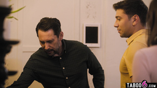 Stepmom and her stepsis fuck her stepson