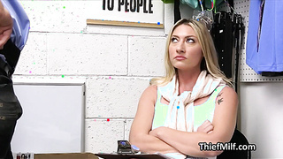 Thick dicking of blonde cougar on the office desk