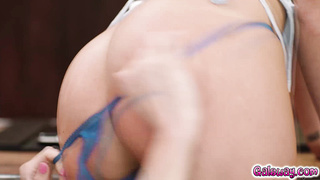 Assistant having lesbian sex with her boss