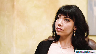 Babe seduces her busty lesbian milf boss