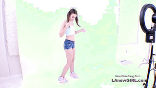 Petite Girl Sucks Cock as Tiny Hot Model