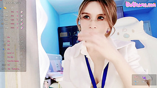 A Sexy Asian Cam Girl Playing With Her Tight Pink Pussy