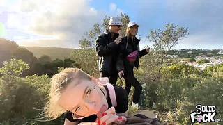 WTF PASSERERS CAUGHT US AND COME TO US DURING BLOWJOB