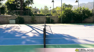 Cassie the tennis instructor having fun