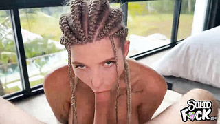 Hot Blonde with Braids Loves to Fuck in