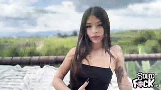 Colombian Stepsister being Explicit in Public