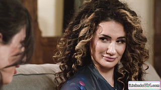 Busty babe pussy licking lesbian client