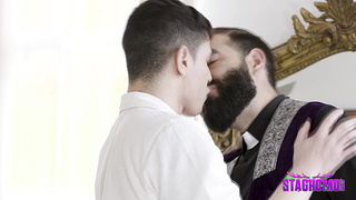 Priest with HUGE dick fucks beginner!