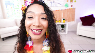 SArah Lace rides her stepbrothers big cock