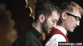 Altar Boy Colton obedient with Father Barrett