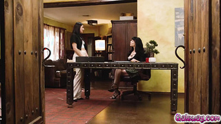 Gal seduced Little at the office