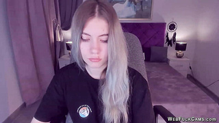 Blonde amateur Ukrainian teen SimaDark on webcam