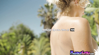 Curly naked blondie enjoyed the sunshine