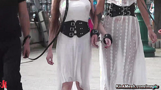 Slaves soaked with water in public