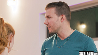 Petite redhead and hot babe gets fucked