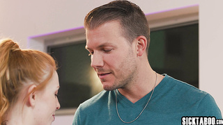 Petite redhead and hot babe gets fucked