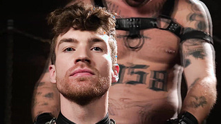 Chris whips Carter everywhere including his cock
