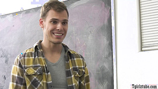 TS teacher Nadia Love gives student a blowjob