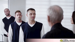 Cute Victoria having a gangbang surprise