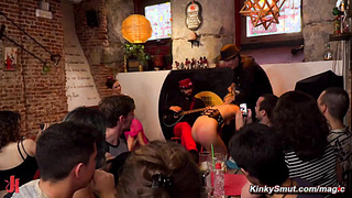 Blonde paraded nude through the streets