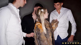 HARD GANGBANG Blonde Teen Rookie wants