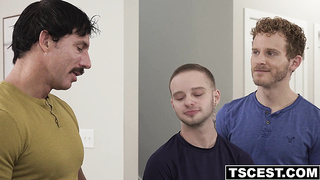 FTM boy tag teamed by his daddy and uncle!