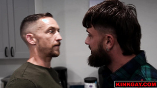 Ethan is on his stomach bound tight with rope