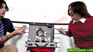 Stepbrothers watching stepsisters get fucked